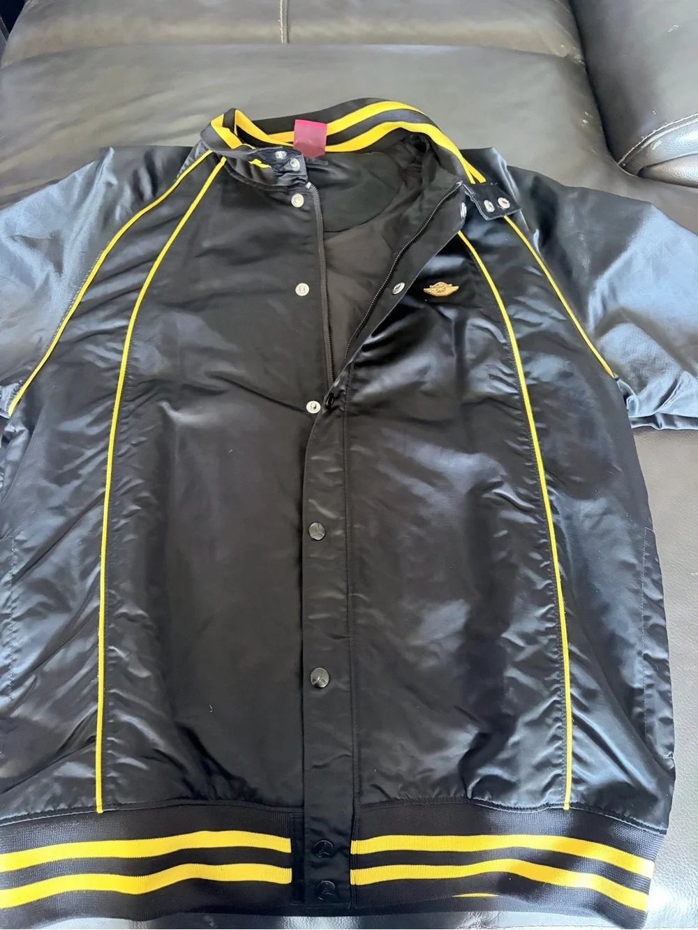 Jordan Black Bag with Yellow Stripe Trim